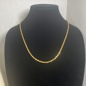 Elegant Gold Tone Rope Chain Necklace
